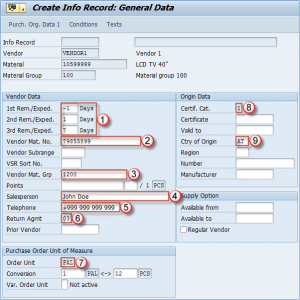 ME11: How To Create A Purchase Info Record In SAP - Free SAP Online ...