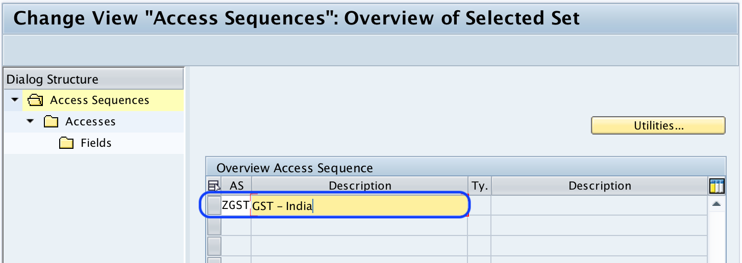 Access Sequences GST AS